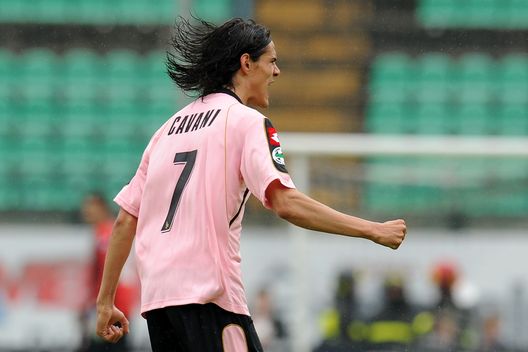 SIENA, ITALY - MAY 02: Edinson Cavani of Palermo celebrates scoring the opening goal during the Serie A match between AC Siena and US Citta di Palermo at Stadio Artemio Franchi on May 2, 2010 in Siena, Italy. (Photo by Tullio M. Puglia/Getty Images) Palermo