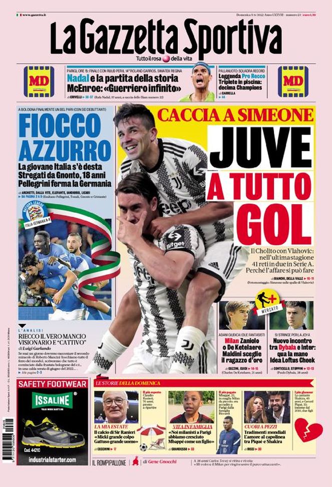 Prima Pagina, La Gazzetta dello Sport: “Juve a tutto gol. Caccia a Simeone” Prima Pagina, La Gazzetta dello Sport: “Juve a tutto gol. Caccia a Simeone” - immagine 1