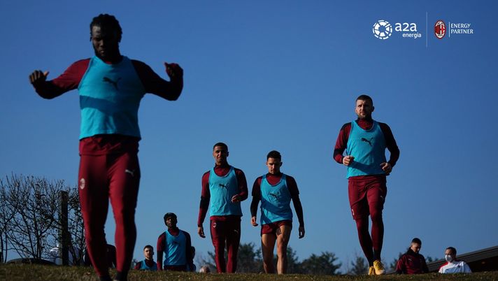 I giocatori dell'AC Milan in allenamento (acmilan.com) 