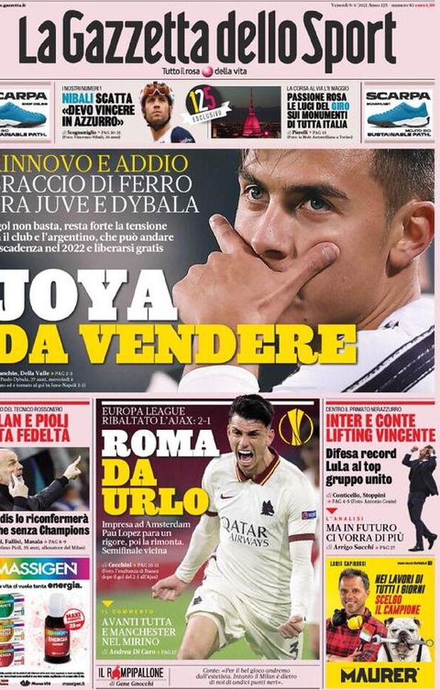 Gazzetta Dello Sport La Prima Pagina Di Oggi 9 Aprile 2021 Pianeta Milan