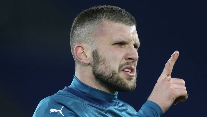 Ante Rebic (attaccante AC Milan) esulta per il suo gol in Roma-Milan 1-2 (Serie A 2020-2021) | News (Getty Images) 