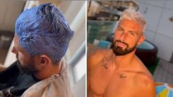 Milan, il nuovo look di bomber Giroud: ora è biondo platino | VIDEO