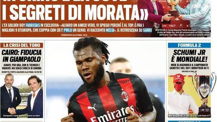Tuttosport, la prima pagina di oggi, lunedì 7 dicembre 2020 Tuttosport, la prima pagina di oggi, lunedì 7 dicembre 2020