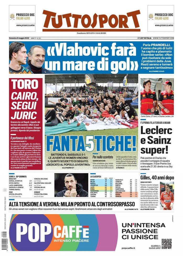 Prima Pagina, Tuttosport: “Vlahovic farà un mare di gol. Fanta5tiche!”  Prima Pagina, Tuttosport: “Vlahovic farà un mare di gol. Fanta5tiche!” - immagine 1