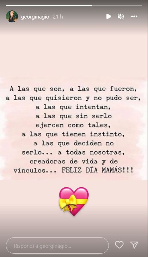 Instagram @georginagio Georgina Rodriguez, messaggio per la festa della mamma: “Dedicata a tutte noi”- immagine 2