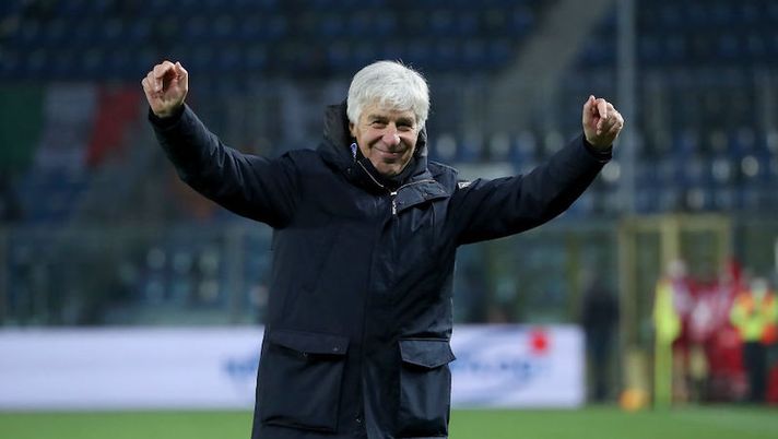 BERGAMO, ITALY - JANUARY 12: Gian Piero Gasperini of Atalanta BC celebrates the win at end of the Coppa Italia match between Atalanta BC and Venezia FC at Gewiss Stadium on January 12, 2022 in Bergamo, Italy. (Photo by Giuseppe Cottini/Getty Images) Atalanta, ecco l’avversaria estratta per gli ottavi di finale di Europa League - immagine 1