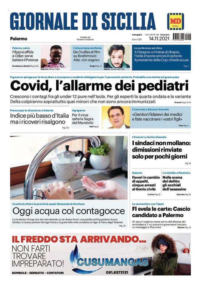 Prima Pagina, Giornale di Sicilia: “Filippi si affida a Odjer”  Prima Pagina, Giornale di Sicilia: “Filippi si affida a Odjer” - immagine 1