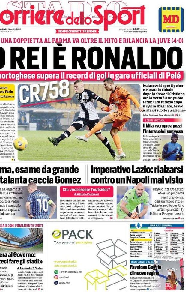 Corriere dello Sport, la prima pagina di oggi, domenica 20 dicembre 2020 Corriere dello Sport, la prima pagina di oggi, domenica 20 dicembre 2020