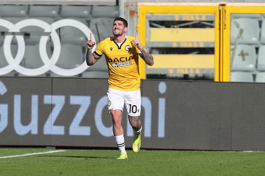 Il capitano dell'Udinese, Rodrigo De Paul, dopo il gol segnato contro lo Spezia Il capitano dell'Udinese, Rodrigo De Paul, dopo il gol segnato contro lo Spezia