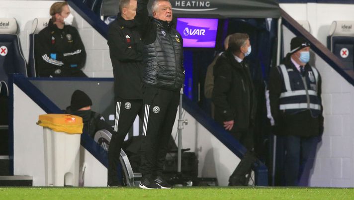 WEST BROMWICH, ENGLAND - NOVEMBER 28: Chris Wilder, Manager of Sheffield United gestures during the Premier League match between West Bromwich Albion and Sheffield United at The Hawthorns on November 28, 2020 in West Bromwich, England. Sporting stadiums around the UK remain under strict restrictions due to the Coronavirus Pandemic as Government social distancing laws prohibit fans inside venues resulting in games being played behind closed doors. (Photo by Lindsey Parnaby - Pool/Getty Images) WEST BROMWICH, ENGLAND - NOVEMBER 28: Chris Wilder, Manager of Sheffield United gestures during the Premier League match between West Bromwich Albion and Sheffield United at The Hawthorns on November 28, 2020 in West Bromwich, England. Sporting stadiums around the UK remain under strict restrictions due to the Coronavirus Pandemic as Government social distancing laws prohibit fans inside venues resulting in games being played behind closed doors. (Photo by Lindsey Parnaby - Pool/Getty Images)