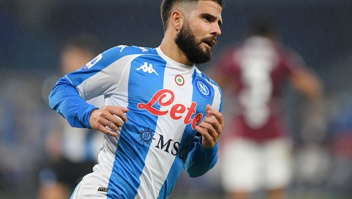 Lorenzo Insigne of SSC Napoli celebrates scoring their side's