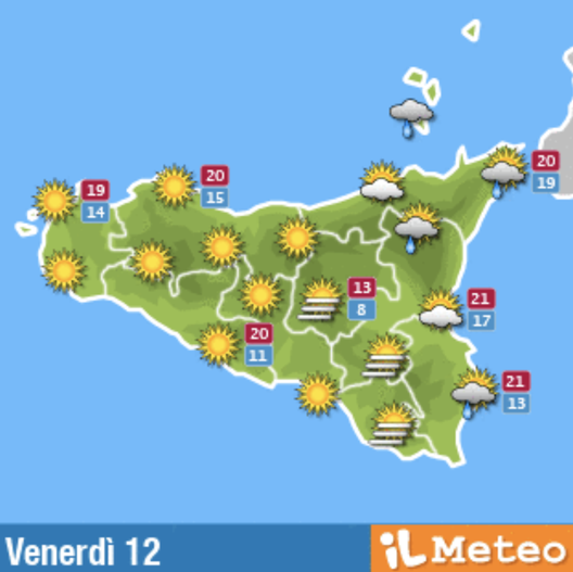 Meteo, Palermo: sereno e poco nuvoloso, le previsioni di venerdì 12 novembre meteo