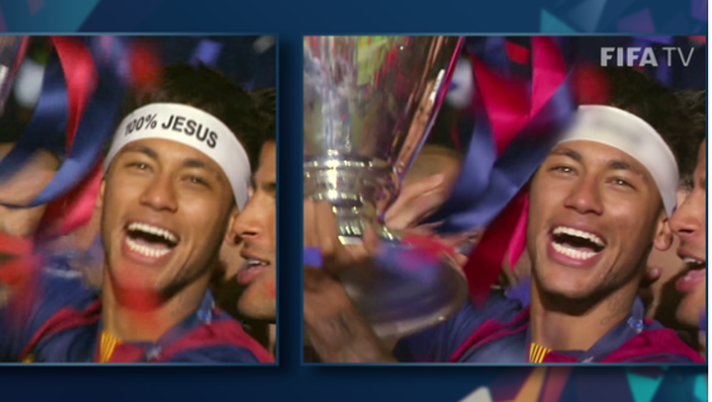 Curiosità, la Fifa oscura la scritta “100% Jesus” dalla fascia di Neymar ed è subito polemica (foto) 