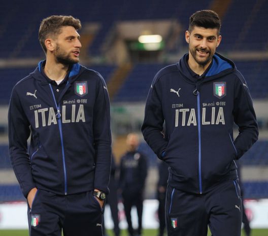 ROME, ITALY - MARCH 27: (L-R) Domenico Berardi and Marco Benassi of Italy looks on before the international friendly match between Italy U21 and Spain U21 at Olimpico Stadium on March 27, 2017 in Rome, Italy. (Photo by Paolo Bruno/Getty Images) ROME, ITALY - MARCH 27: (L-R) Domenico Berardi and Marco Benassi of Italy looks on before the international friendly match between Italy U21 and Spain U21 at Olimpico Stadium on March 27, 2017 in Rome, Italy. (Photo by Paolo Bruno/Getty Images)