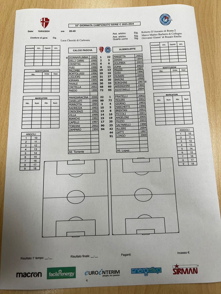 FINALE PADOVA-ALBINOLEFFE 0-0 - immagine 2