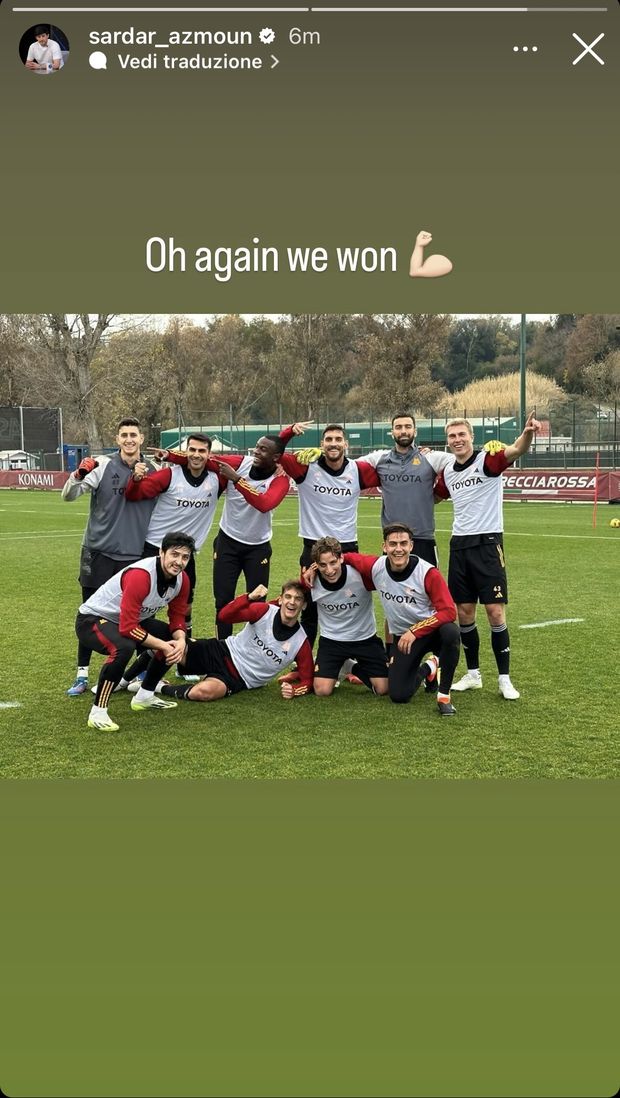 Roma, Azmoun vince ancora la partitella a Trigoria: con lui anche Pellegrini e Dybala- immagine 2