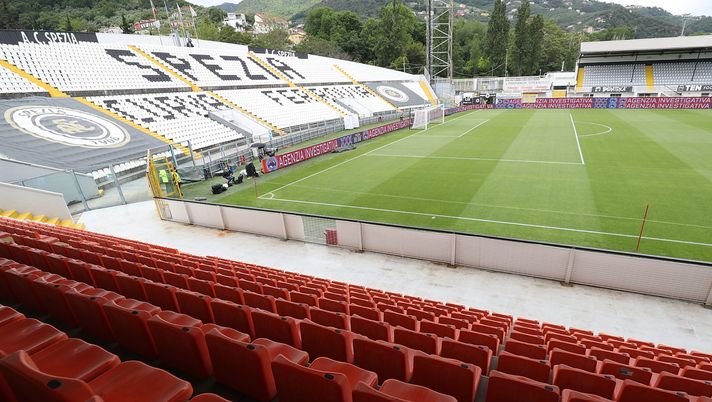 LA SPEZIA, ITALY - MAY 15: General view at Stadio Alberto Picco during the Serie A match between Spezia Calcio and Torino FC at Stadio Alberto Picco on May 15, 2021 in La Spezia, Italy. (Photo by Gabriele Maltinti/Getty Images) LA SPEZIA, ITALY - MAY 15: General view at Stadio Alberto Picco during the Serie A match between Spezia Calcio and Torino FC at Stadio Alberto Picco on May 15, 2021 in La Spezia, Italy. (Photo by Gabriele Maltinti/Getty Images)