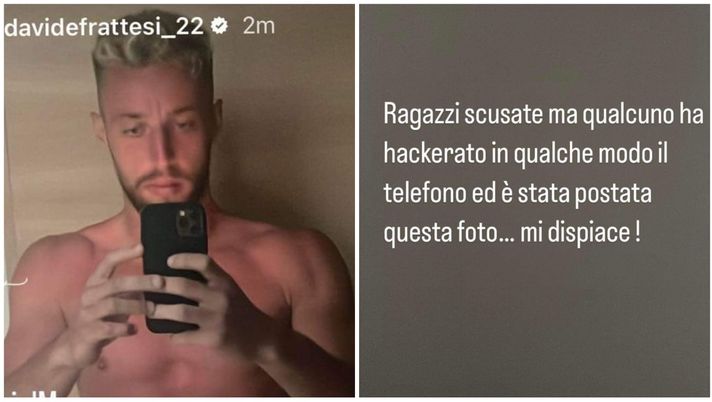 Incidente hot per Frattesi, in una foto è nudo. Lui: “Hackerato mio telefono” - immagine 1