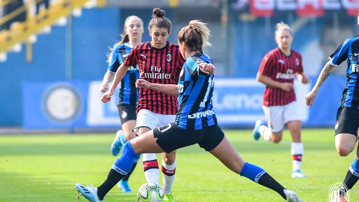 13 ottobre 2019, Inter-Milan 1-3: Valentina Bergamaschi nel derby femminile (credits: acmilan.com)