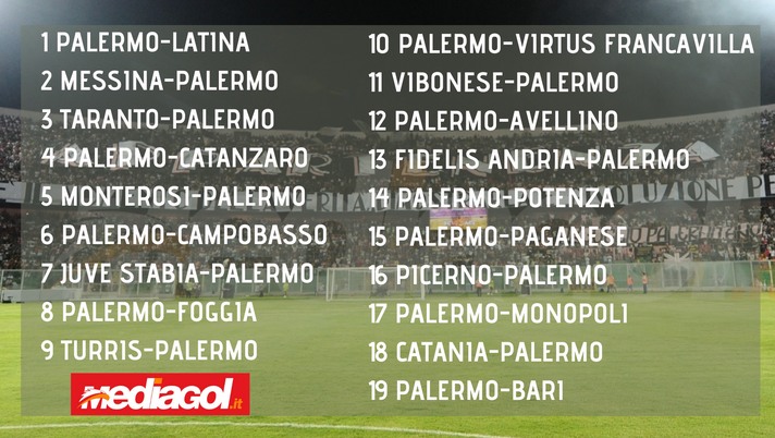 Il calendario 2021/22 del Palermo in Serie C