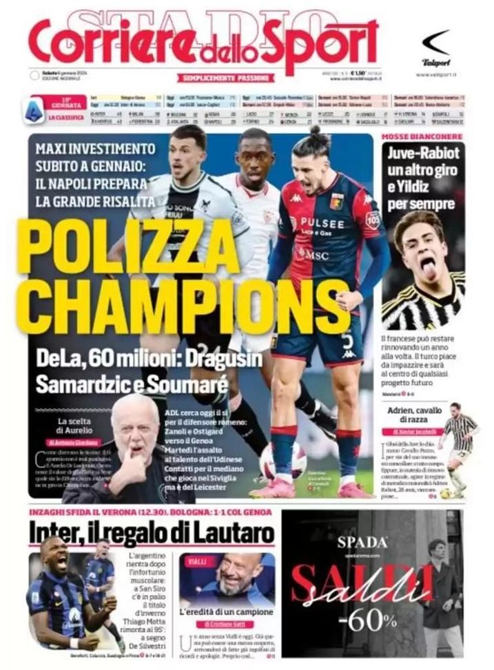 EDICOLA CDS – Inter, il regalo di Lautaro: il Toro rientra col Verona - immagine 1