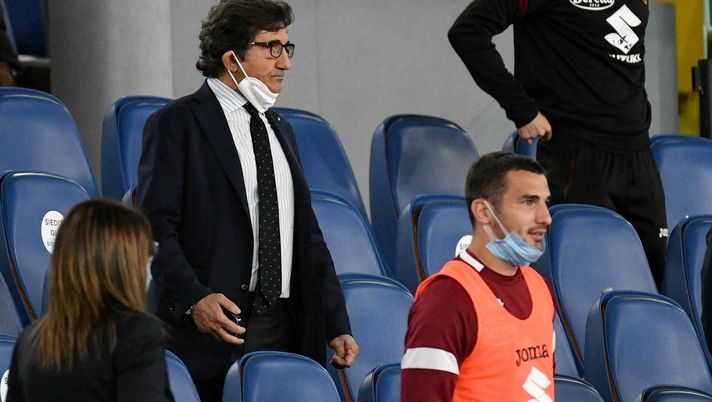 ROME, ITALY - MAY 18: President of Torino FC Urbano Cairo in the tribune during the Serie A match between SS Lazio  and Torino FC at Stadio Olimpico on May 18, 2021 in Rome, Italy. (Photo by Marco Rosi - SS Lazio/Getty Images) 