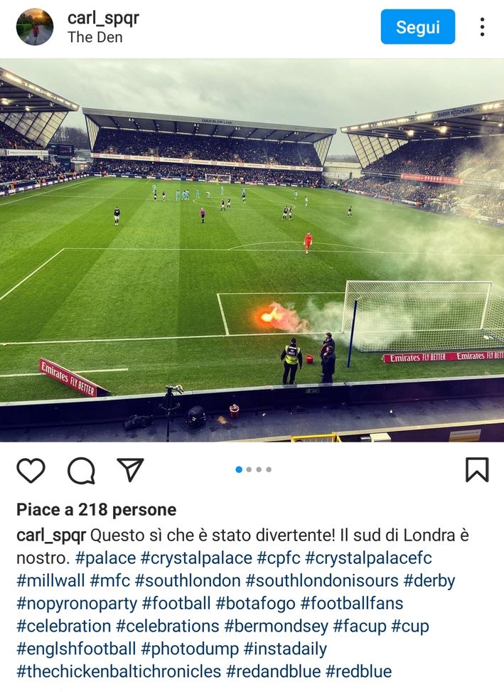 Derby sud di Londra, scontri ai cancelli e fumogeni in campo: tifosi Crystal Palace “Che divertimento”…- immagine 2