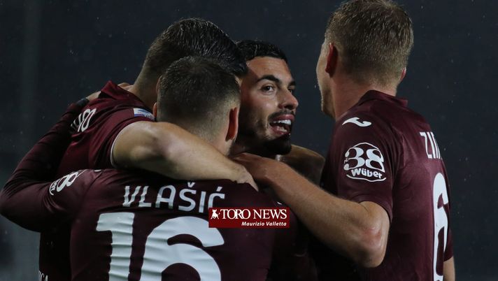 Torino-Sampdoria, esultanza Radonjic Buongiorno Vlasic
