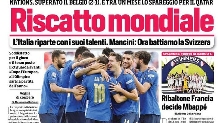 Prima Pagina, Corriere dello Sport: “Riscatto mondiale, l’Italia riparte”  Prima Pagina, Corriere dello Sport: “Riscatto mondiale, l’Italia riparte” - immagine 1