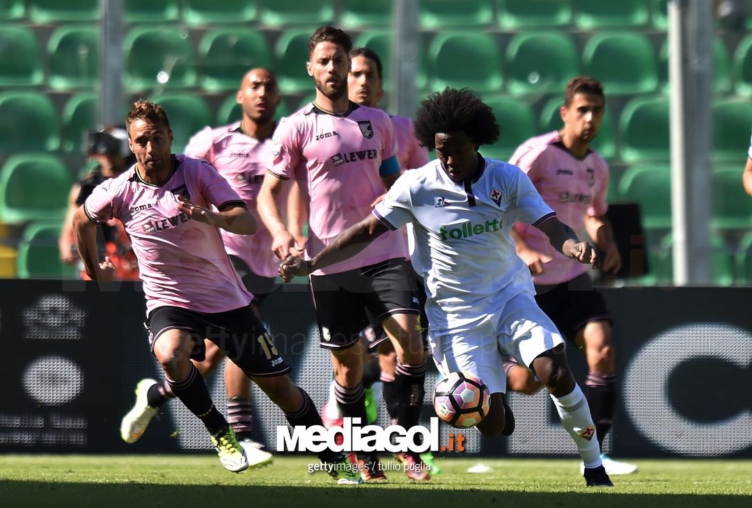  PALERMO, ITALY - APRIL 30: Carlos Sanchez of Fiorentina in action during the Serie A match between US Citta di Palermo and ACF Fiorentina at Stadio Renzo Barbera on April 30, 2017 in Palermo, Italy.  (Photo by Tullio M. Puglia/Getty Images) 