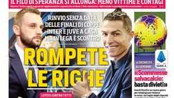 EDICOLA CDS – Inter e Juve a casa, scontro in Lega. Dal Pino media: ok fino al 30 luglio