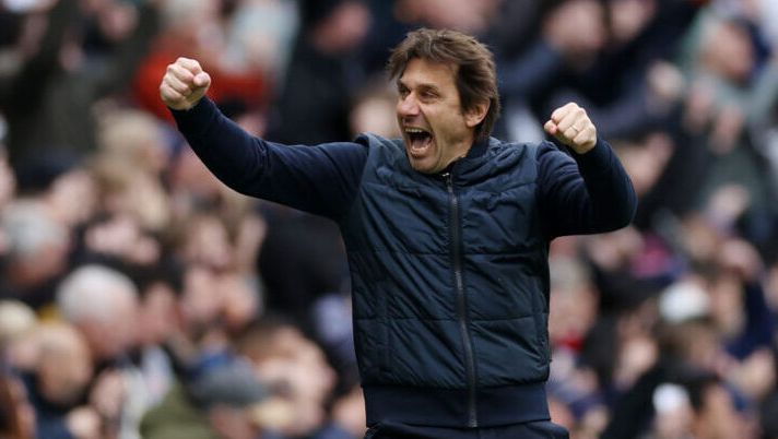 LONDON, ENGLAND - MARCH 11: Antonio Conte, Manager of Tottenham Hotspur, celebrates after their sides second goal during the Premier League match between Tottenham Hotspur and Nottingham Forest at Tottenham Hotspur Stadium on March 11, 2023 in London, England. (Photo by Catherine Ivill/Getty Images) INFO SOS – De Laurentiis avvia i contatti diretti con Antonio Conte: gli aggiornamenti - immagine 1