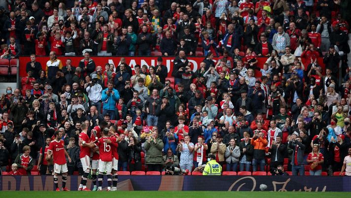 Esultanza Diogo Dalot dopo il gol in Manchester United-Everton (Getty Images) 