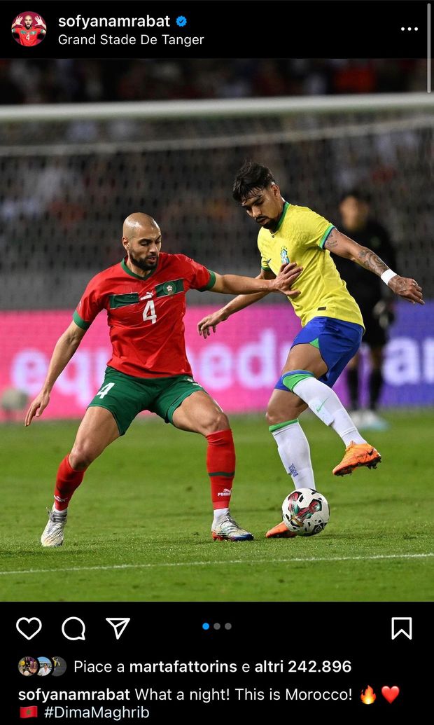 FOTO – La gioia di Amrabat: “Che notte! Questo è il Marocco”- immagine 2