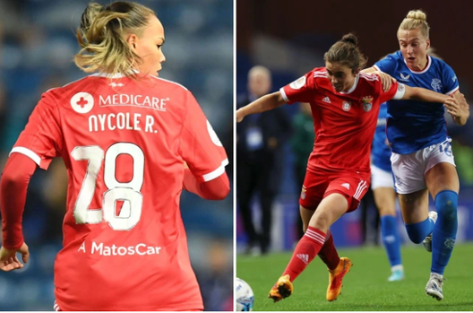 Champions Women, Raysla del Benfica entra in campo con il numero sulla maglia…dipinto a mano- immagine 2