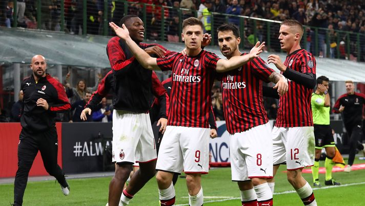 20 ottobre 2019, Milan-Lecce 2-2: l'esultanza di Krzysztof Piatek (credits: GETTY Images) 