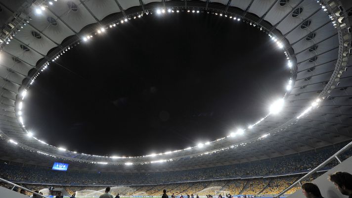 KIEV, UKRAINE - OCTOBER 03: General view of the Olimpiyskiy National Sports Complex, home of FC Dynamo Kyiv taken during the UEFA Champions League group stage match between FC Dynamo Kyiv and GNK Dinamo Zagreb at the Olimpiyskiy National Sports Complex on October 3, 2012 in Kiev, Ukraine. (Photo by Genya Savilov/EuroFootball/Getty Images) KIEV, UKRAINE - OCTOBER 03: General view of the Olimpiyskiy National Sports Complex, home of FC Dynamo Kyiv taken during the UEFA Champions League group stage match between FC Dynamo Kyiv and GNK Dinamo Zagreb at the Olimpiyskiy National Sports Complex on October 3, 2012 in Kiev, Ukraine. (Photo by Genya Savilov/EuroFootball/Getty Images)
