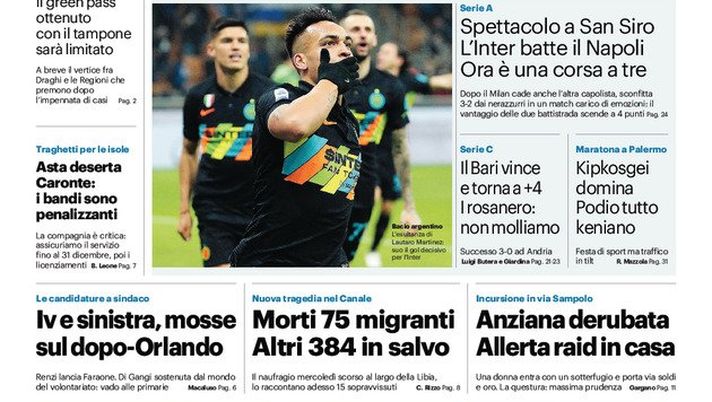 Prima Pagina, Giornale di Sicilia: “Ospedali riaperti per i vaccini”  Prima Pagina, Giornale di Sicilia: “Ospedali riaperti per i vaccini”