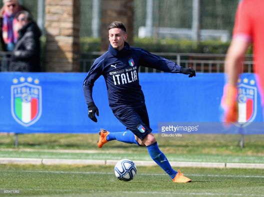  FLORENCE, ITALY - FEBRUARY 28: Antonio Barreca of Italy in action during the frienldy match between Italy and Fiorentina U19 at Coverciano on February 28, 2018 in Florence, Italy. (Photo by Claudio Villa/Getty Images) 