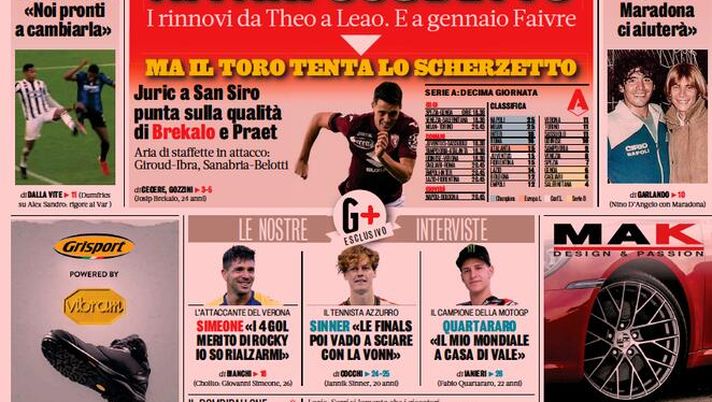 Prima Pagina, La Gazzetta dello Sport: “Milan, affari scudetto!” Prima Pagina, La Gazzetta dello Sport: “Milan, affari scudetto!” - immagine 1
