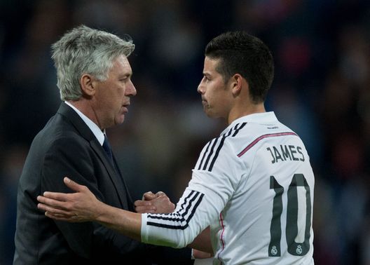 Ancelotti James Rodriguez (getty images) Ancelotti James Rodriguez (getty images)