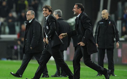 Antonio Conte e Angelo Alessio nell'aprile 2013 alla Juventus 