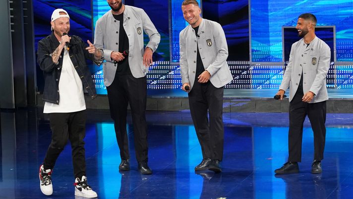 Donnarumma, Immobile, Insigne e Clementino (Photo by Claudio Villa/Getty Images) 