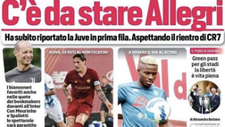 Prima Pagina, Corriere dello Sport: “C’è da stare Allegri. Zaniolo, gol e fascia”