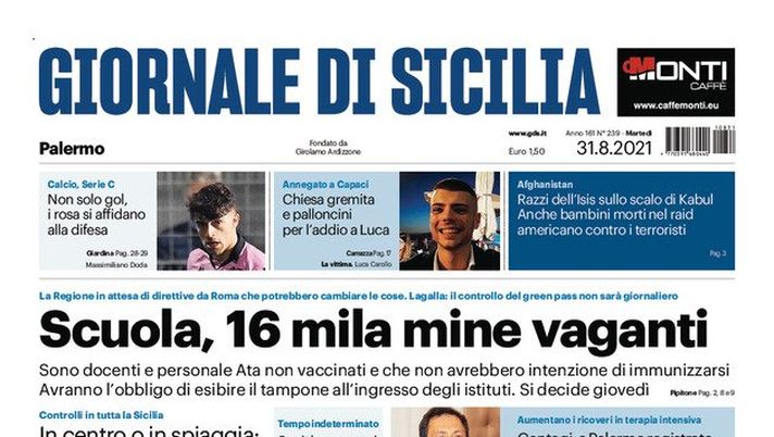 Prima Pagina, Giornale di Sicilia: “Non solo gol, i rosa si affidano alla difesa”