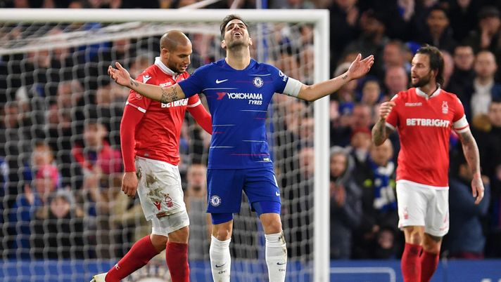 LONDON, ENGLAND - JANUARY 05: Cesc Fabregas of Chelsea reacts during the FA Cup Third Round match between Chelsea and Nottingham Forest at Stamford Bridge on January 5, 2019 in London, United Kingdom. (Photo by Justin Setterfield/Getty Images) LONDON, ENGLAND - JANUARY 05: Cesc Fabregas of Chelsea reacts during the FA Cup Third Round match between Chelsea and Nottingham Forest at Stamford Bridge on January 5, 2019 in London, United Kingdom. (Photo by Justin Setterfield/Getty Images)