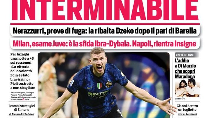 Prima Pagina, Corriere dello Sport: “Interminabile. Nerazzurri, prove di fuga” Prima Pagina, Corriere dello Sport: “Interminabile. Nerazzurri, prove di fuga” - immagine 1