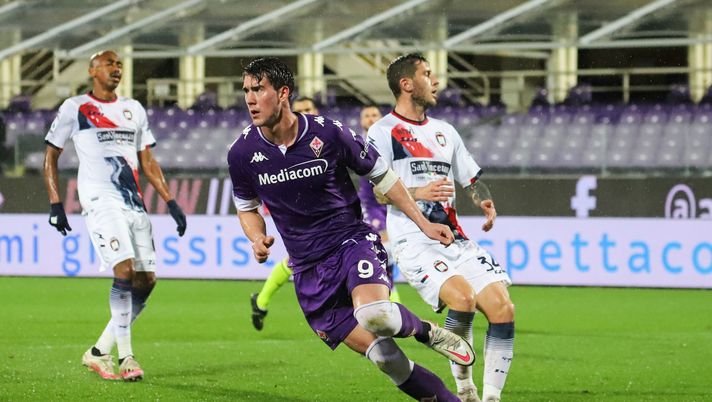 GERMOGLI PH: 23 GENNAIO 2021 FIRENZE STADIO ARTEMIO FRANCHI SERIE A FIORENTINA VS CROTONE NELLA FOTO GOL ED ESULTANZA VLAHOVIC 