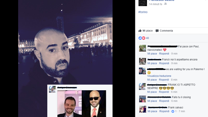 dal profilo Facebook ufficiale di Frank Cascio dal profilo Facebook ufficiale di Frank Cascio