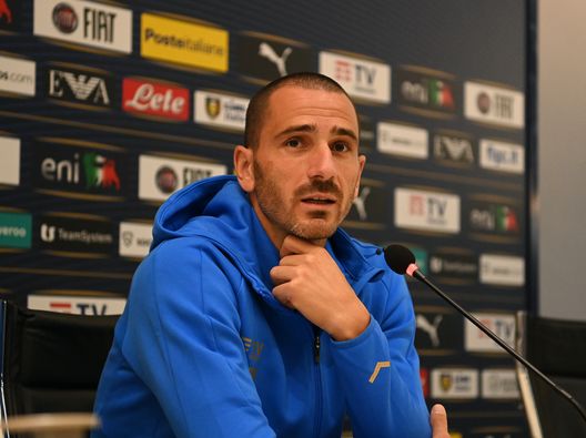 Leonardo Bonucci (difensore Italia), qui in conferenza stampa a Coverciano | News (Getty Images) Leonardo Bonucci Italia conferenza stampa